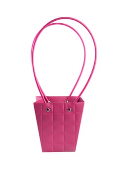 Plym package bag for flowers made of corrugated cardboard on white background