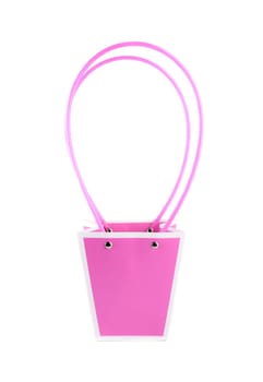 Plym package bag for flowers made of corrugated cardboard on white background