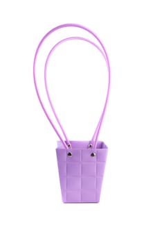 Plym package bag for flowers made of corrugated cardboard on white background