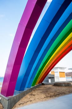 Composition with rainbow, concept of lgbt style
