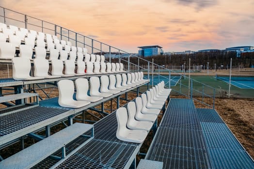empty football tribune on the street
