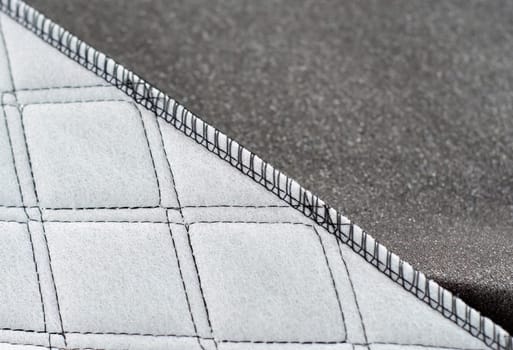 types of seams of eco leather cover car seat