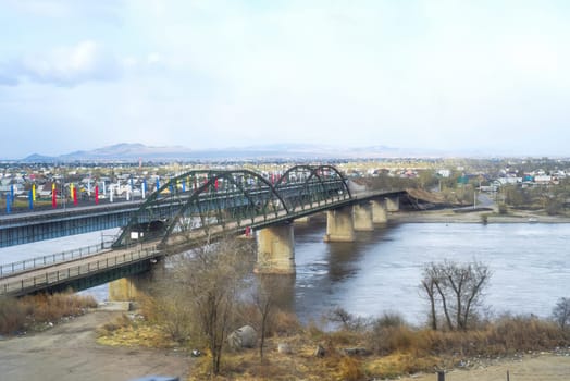 Bridge across the Selenga river Ulan-Ude Buryatia
