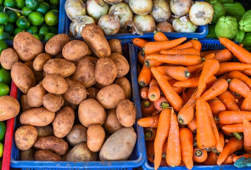 Many vegetables in the Vinh Hai market of Nha Trang Vietnam