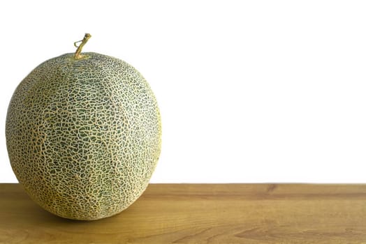Roundish melon in white background