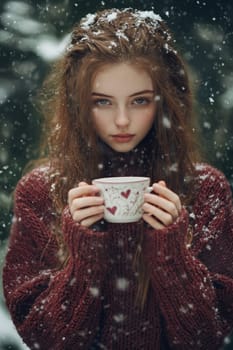 cup of coffee in hands, Generative AI, drink