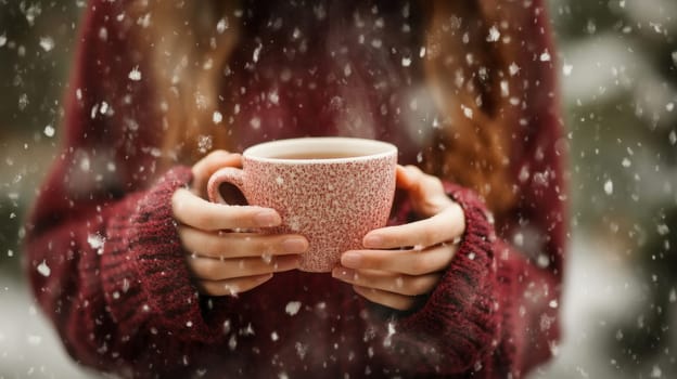 cup of coffee in hands, Generative AI, drink