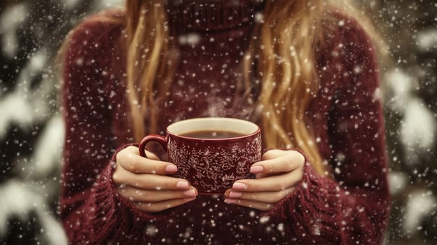 cup of coffee in hands, Generative AI, drink