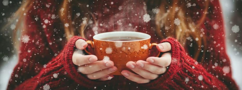 cup of coffee in hands, Generative AI, drink