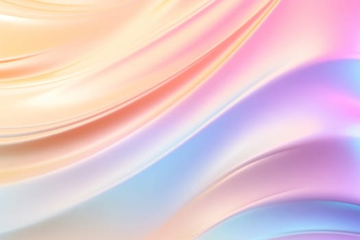 Modern holographic background with waves, pastel colors, abstract creative graphics for design