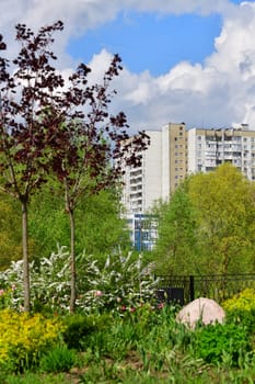 The Modern multi-storey residential building in Moscow, Russia