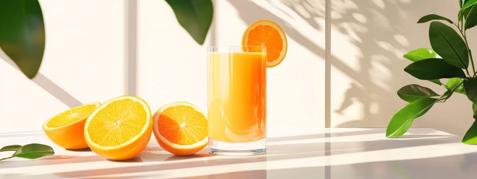 glass of fresh orange juice, Generative AI, drink