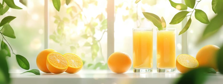 glass of fresh orange juice, Generative AI, drink