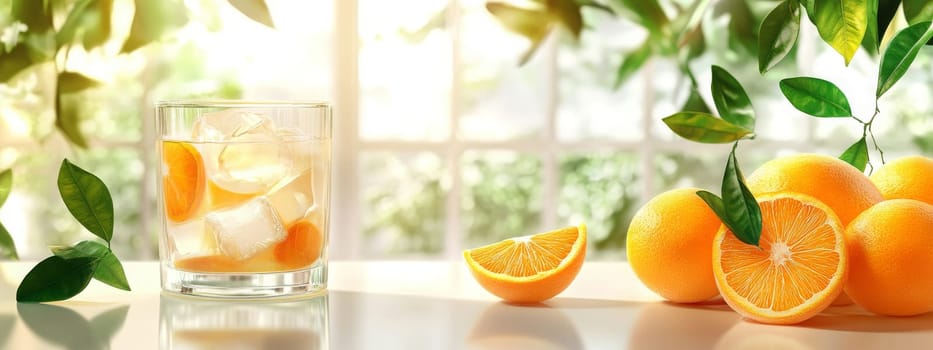glass of fresh orange juice, Generative AI, drink