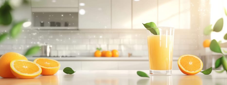 glass of fresh orange juice, Generative AI, drink