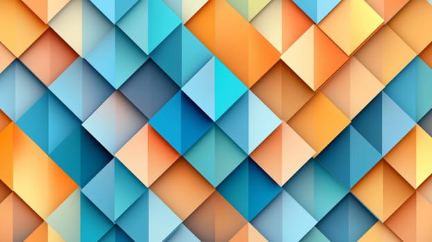 Colorful abstract geometric background formed by overlapping triangles, creating depth and dimension