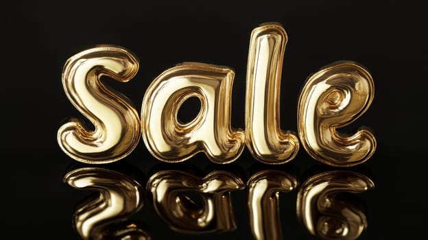 SALE 3D golden isolated selective focus. Generative AI, Generative AI,