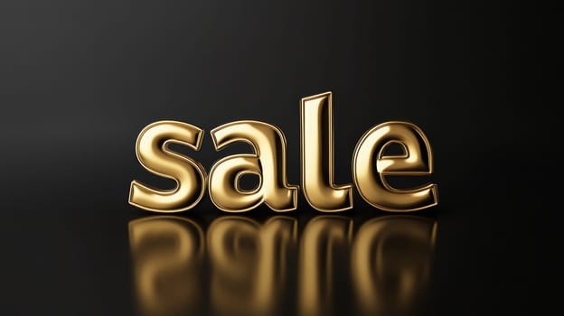 SALE 3D golden isolated selective focus. Generative AI, Generative AI,