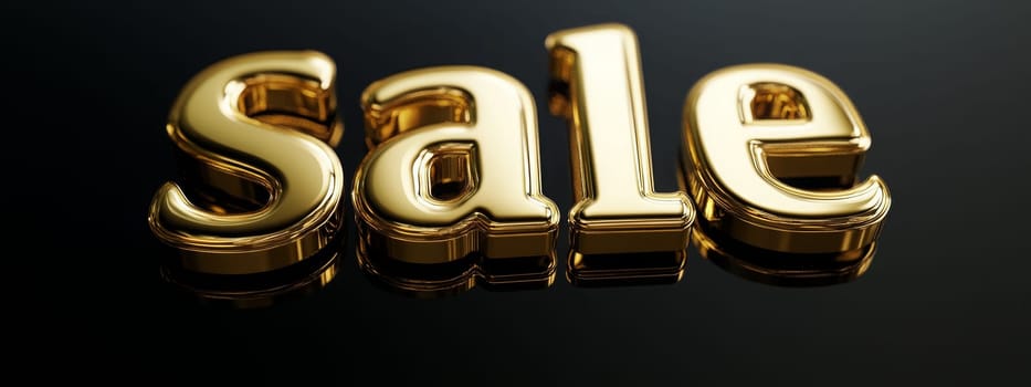 SALE 3D golden isolated selective focus. Generative AI, Generative AI,