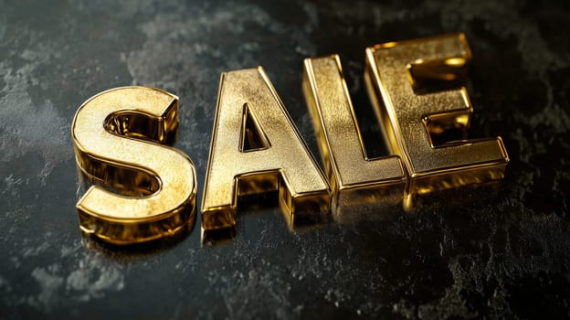 SALE 3D golden isolated selective focus. Generative AI, Generative AI,
