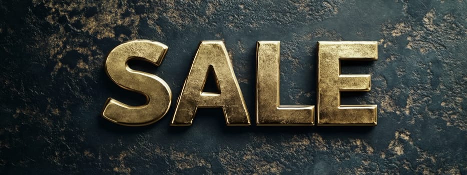 SALE 3D golden isolated selective focus. Generative AI, Generative AI,