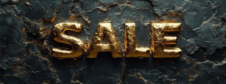 SALE 3D golden isolated selective focus. Generative AI, Generative AI,