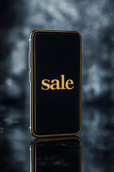SALE 3D golden isolated selective focus. Generative AI, Generative AI, symbols
