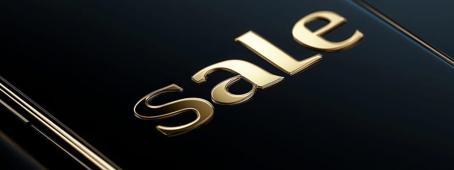 SALE 3D golden isolated selective focus. Generative AI, Generative AI, symbols