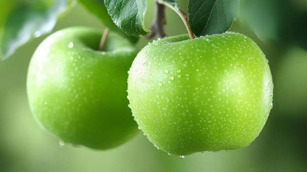 apples grow on a tree with orchard, Generative AI, food