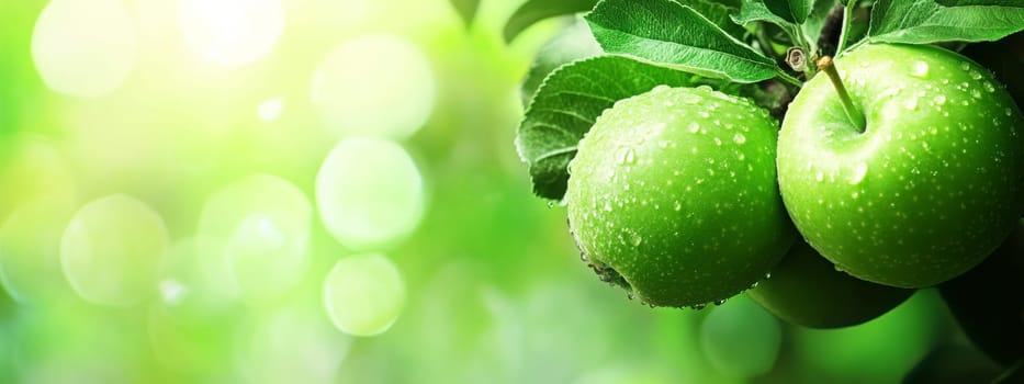 apples grow on a tree with orchard, Generative AI, food
