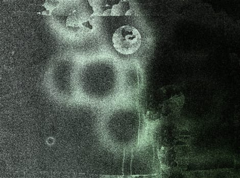 The background image is a grunge mottled background in gray-green tones with streaks and streaks on the surface