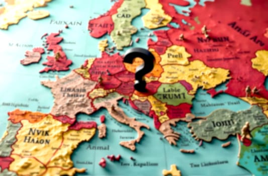 The map highlights key regions facing military confrontations, illustrating ongoing political struggles.. Blurred picture