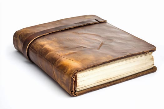This journal features a worn leather cover and is perfect for writing thoughts or sketches.