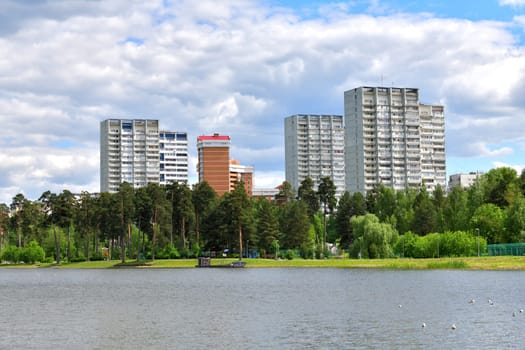 School lake in Zelenograd - the place of the rest in Moscow, Russia
