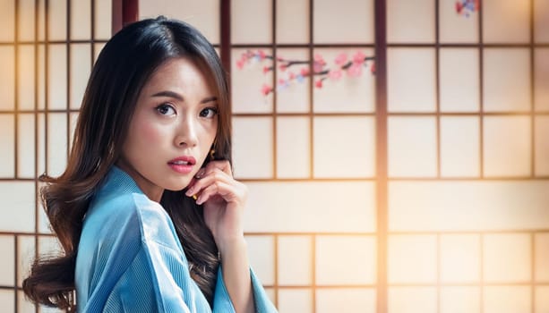 pretty young japanese woman, AI generated image