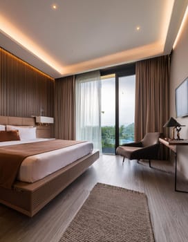 modern hotel room interior, AI generated image