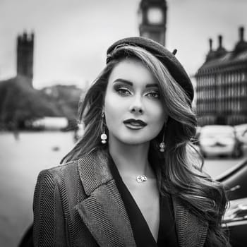 pretty young woman swinging sixties style, AI generated image