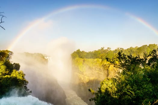 Scenic view of Victoria Falls in Zimbabwe
