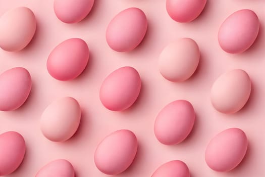 Pattern featuring multiple pink-colored Easter eggs on a soft pink background. Perfect for Easter-themed designs, packaging, and decorations