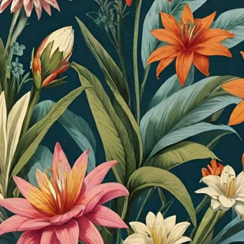 Art deco decor flowers nature design alt illustration wallpaper poster blossom green nature leaves summer generated ai. High quality 3d illustration