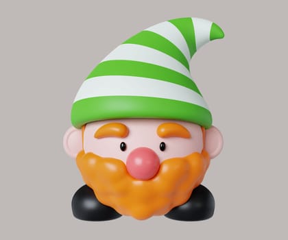 A delightful set of cheerful 3D gnome characters with playful striped hats, perfect for spring celebrations and garden-themed decorations.