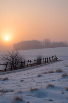 sunrise sunset winter nature snow sky landscape background evening travel generated ai alt. High quality illustration
