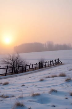 sunrise sunset winter nature snow sky landscape background evening travel generated ai alt. High quality illustration