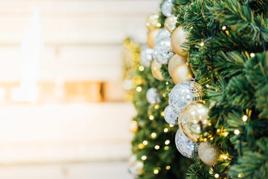 Light abstract bokeh background by blur or defocused at light element use for background or wallpaper in new year festive or christmas concept