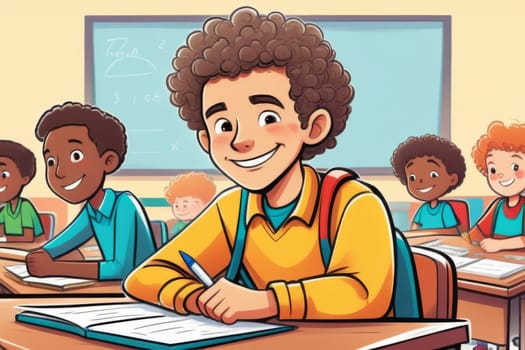 Multiethnic class with children,Back to school classroom