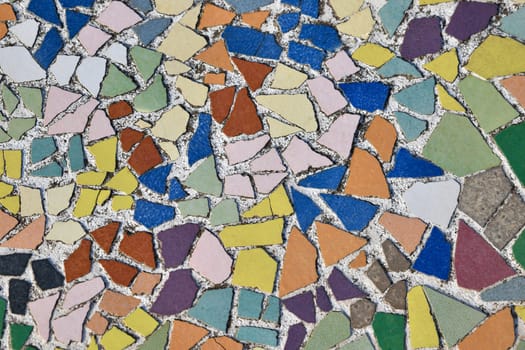 Art ceramic mosaic on the floor, mosaic background. colorful mosaic. texture mosaic.