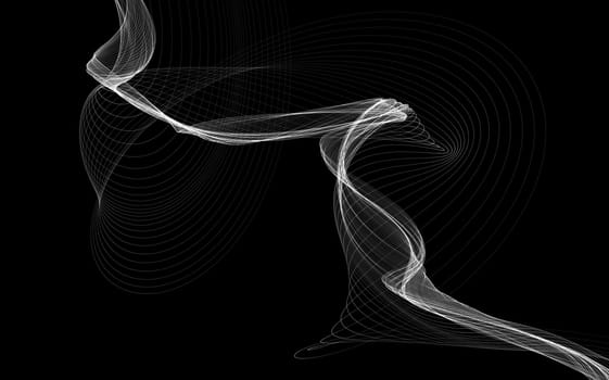 Dark abstract background with a glowing abstract waves, abstract background