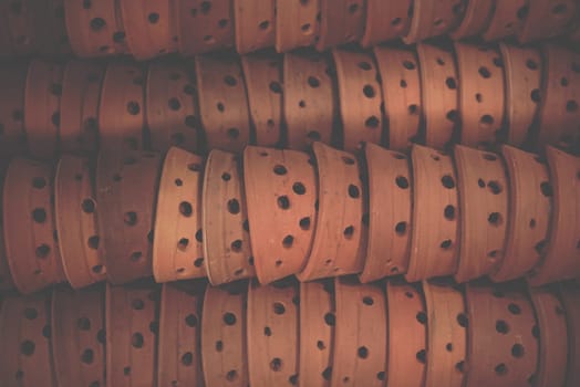 Earthenware make from soil and clay (terracotta) is asian vintage craft in asia for make pot, bowl and other container
