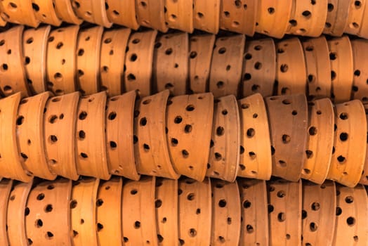 Earthenware make from soil and clay (terracotta) is asian vintage craft in asia for make pot, bowl and other container