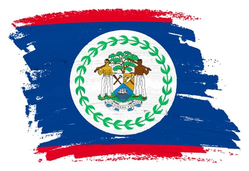 A Belize flag background paint splash brushstroke 3d illustration with clipping path